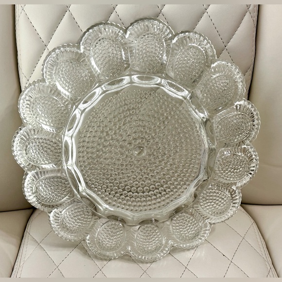 INDIANA GLASS Hobnail Deviled Egg Plate Vintage - Picture 2 of 8